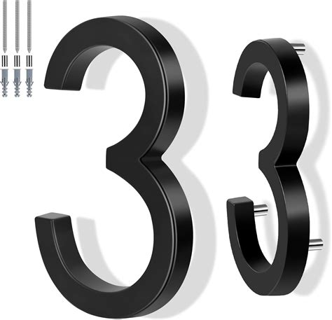 6 black metal house numbers|5 inch floating house numbers.